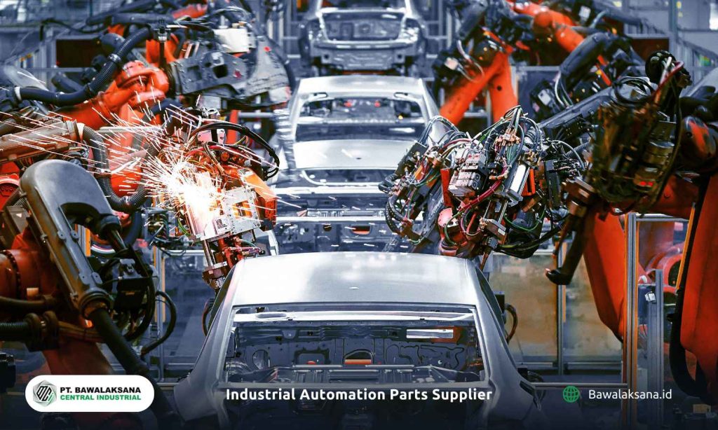 Cara Memilih Selang Pneumatik yang Tepat untuk Sistem Otomasi Industri 5 The robotic arm welds car bodies on the production line during manufacturing - Photo by Shutterstock.