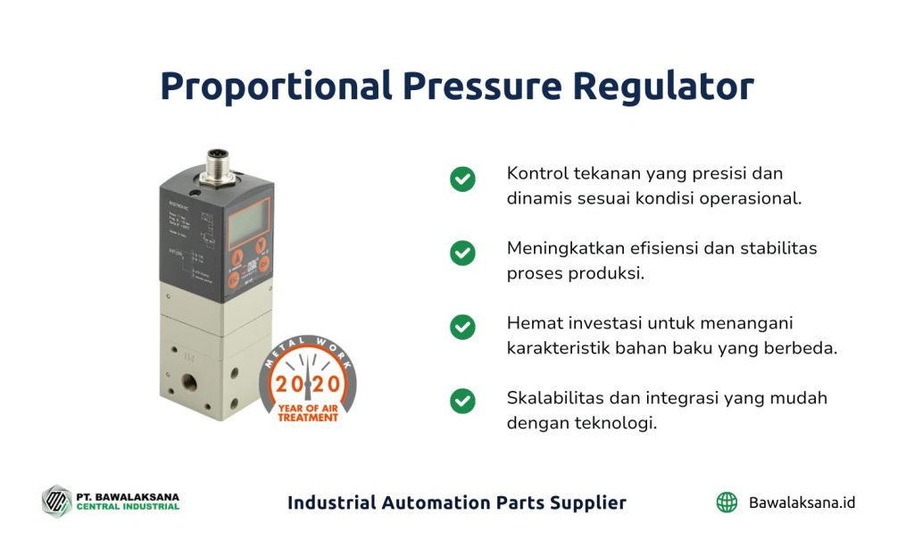 Aplikasi Sistem Otomasi Pneumatik di Industri Pengolahan Susu 2 Proportional Pressure Regulator by Metal Work Pneumatic