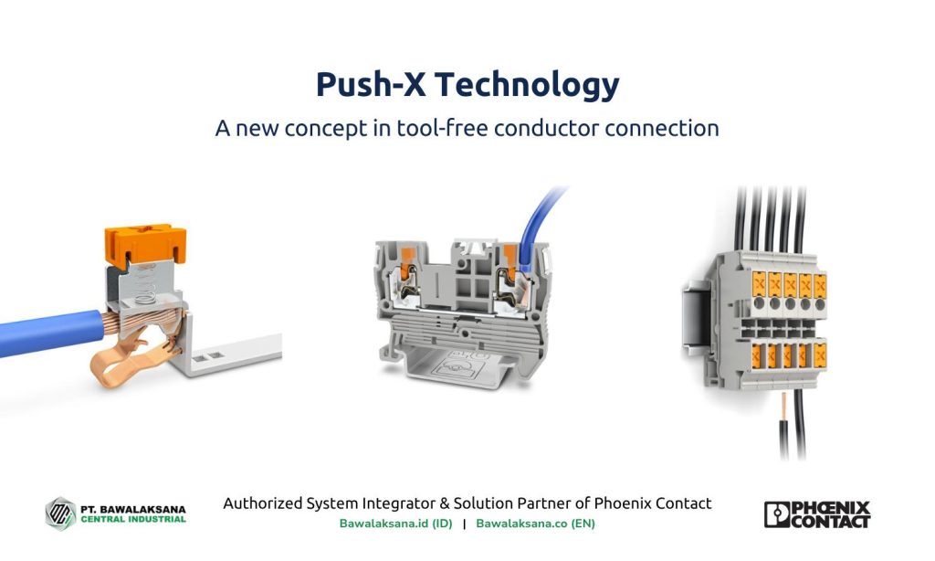 Apa itu Terminal Blocks? Fungsi, Manfaat dan Teknologinya untuk Sistem Otomasi Industri 3 Push-X Technology - A new concept in tool-free conductor connection - Bawalaksana ID