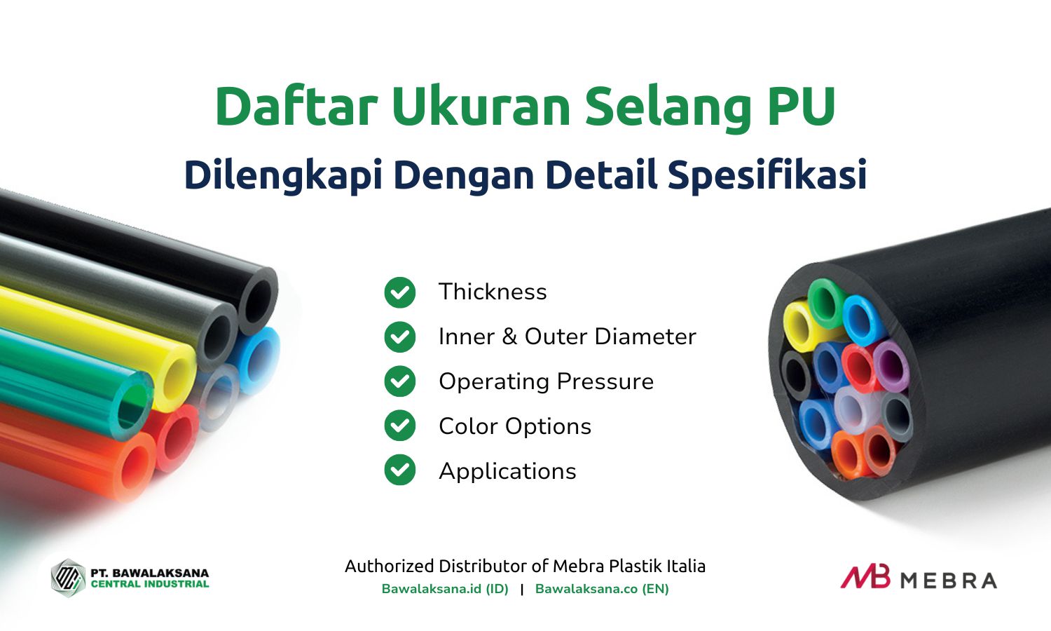 Daftar Ukuran Selang PU Dilengkapi dengan Detail Spesifikasinya - Bawalaksana ID